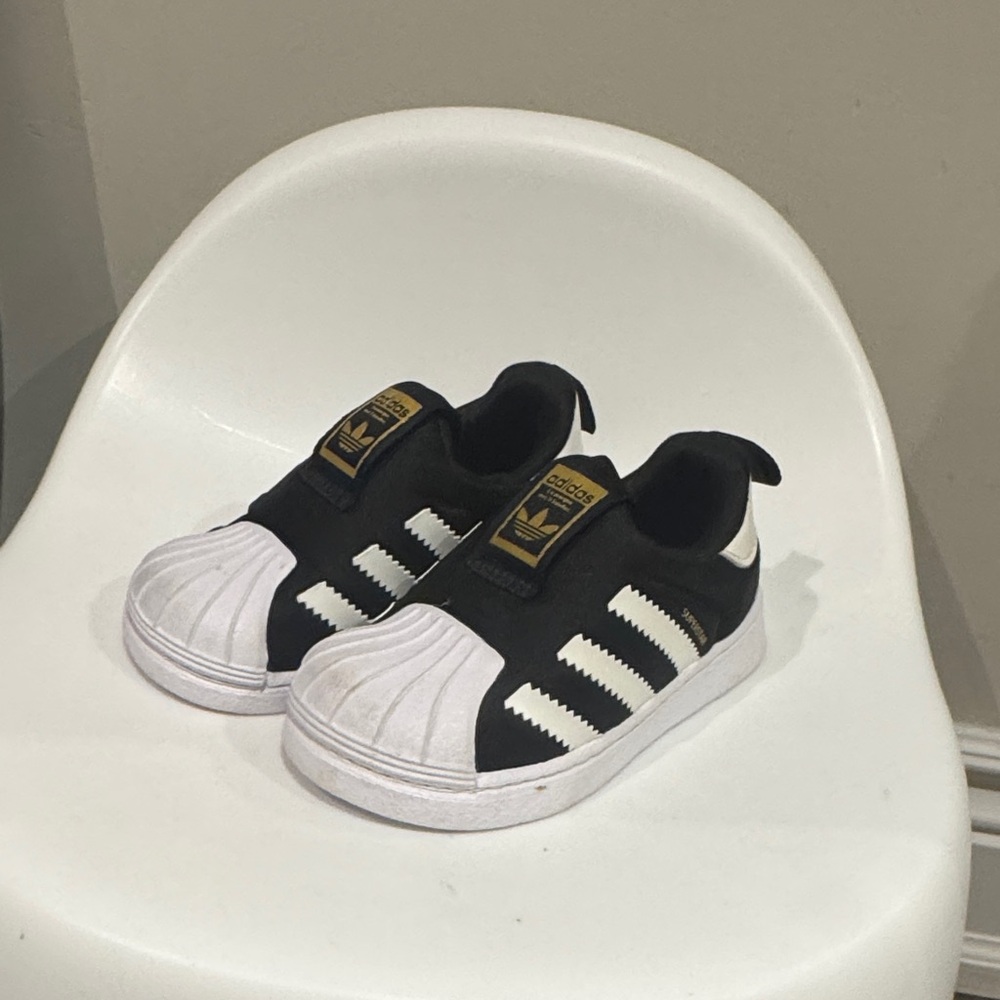 Adidas Kids Black and White Sneakers